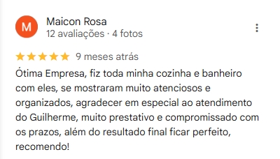 Depoimento de cliente sobre a Creative Móveis