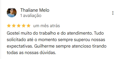 Review de cliente para a Creative Móveis